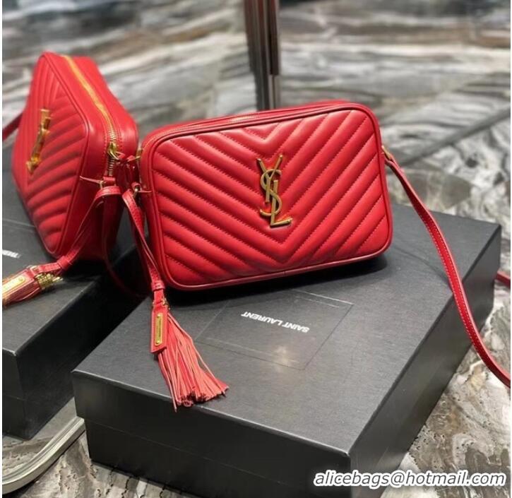 Promotional Yves Saint Laurent LOU CAMERA BAG IN QUILTED LEATHER 81000 ROUGE OPYUM