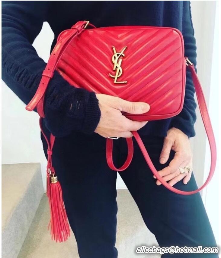 Promotional Yves Saint Laurent LOU CAMERA BAG IN QUILTED LEATHER 81000 ROUGE OPYUM