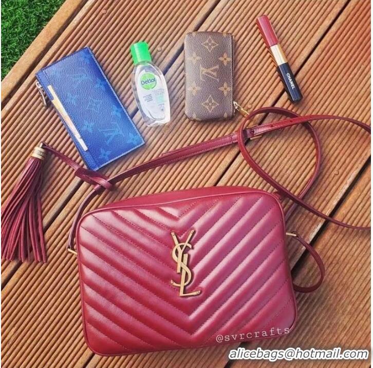 Promotional Yves Saint Laurent LOU CAMERA BAG IN QUILTED LEATHER 81000 ROUGE OPYUM