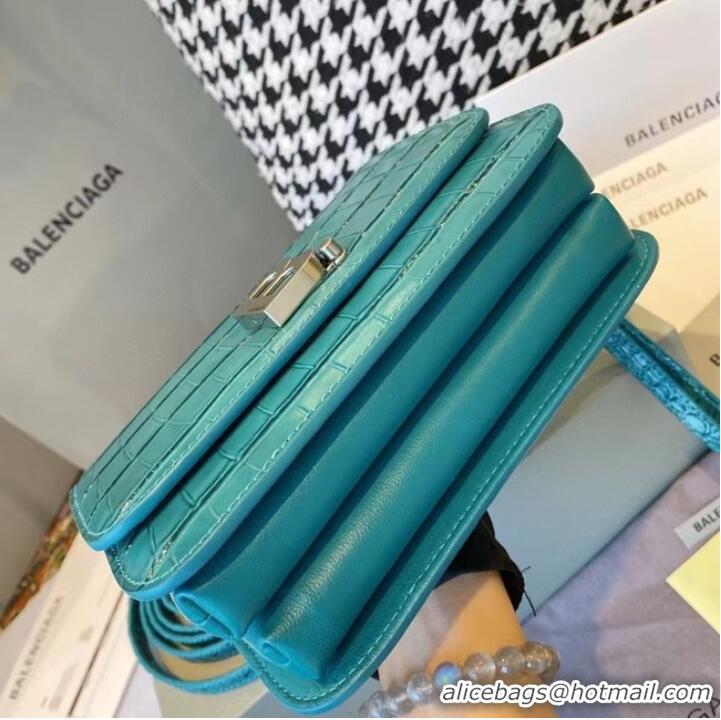 Buy Inexpensive BurBerry Leather Shoulder Bag 80195 sky blue