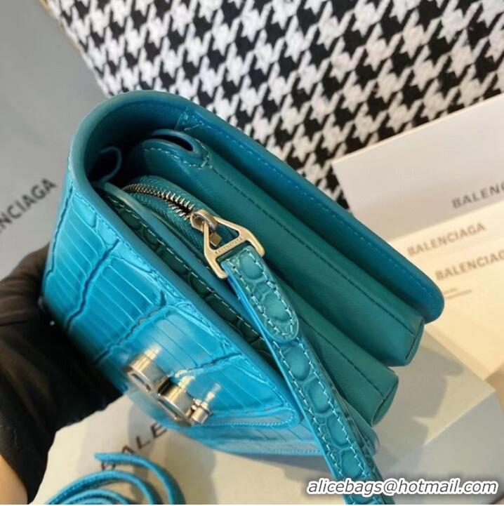 Buy Inexpensive BurBerry Leather Shoulder Bag 80195 sky blue