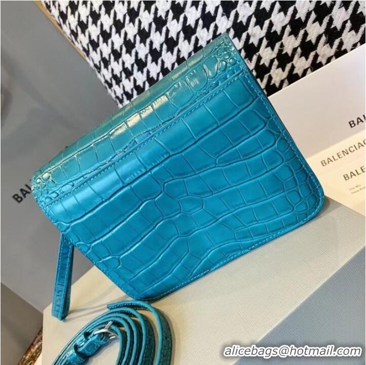 Buy Inexpensive BurBerry Leather Shoulder Bag 80195 sky blue