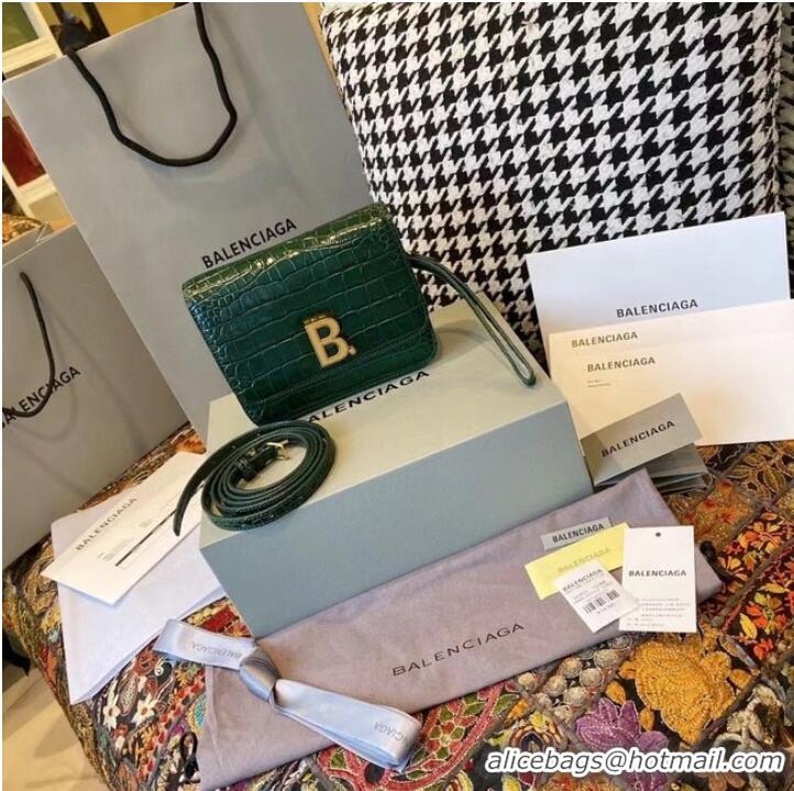 Shop Duplicate BurBerry Leather Shoulder Bag 80195 green