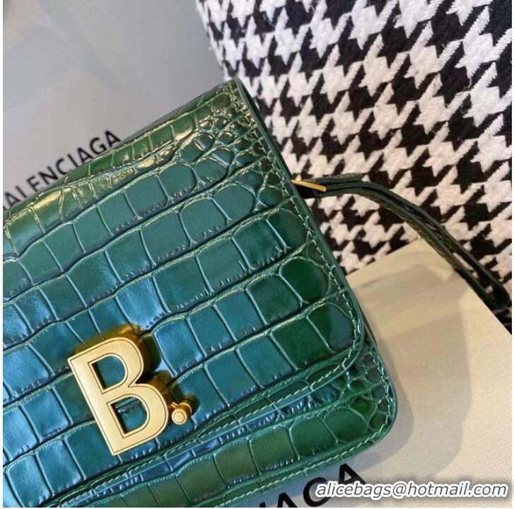 Shop Duplicate BurBerry Leather Shoulder Bag 80195 green