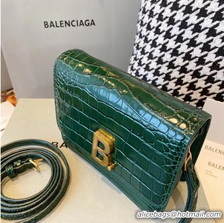 Shop Duplicate BurBerry Leather Shoulder Bag 80195 green