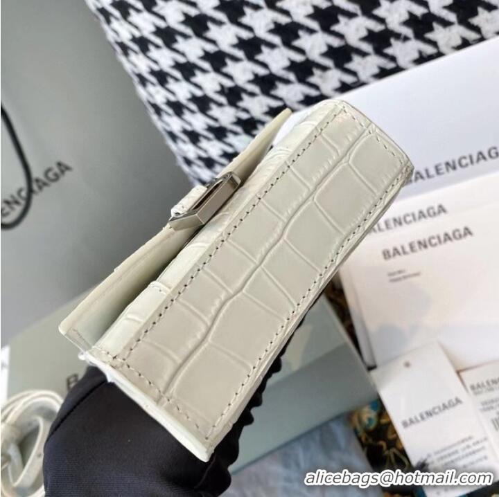 Super Quality Balenciaga WOMENS HOURGLASS MINI TOP HANDLE BAG M8000 WHITE