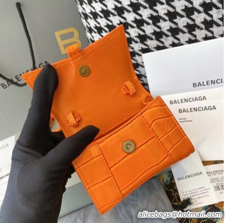 Discount Balenciaga WOMENS HOURGLASS MINI TOP HANDLE BAG M8000 ORANGE