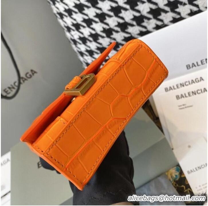 Discount Balenciaga WOMENS HOURGLASS MINI TOP HANDLE BAG M8000 ORANGE