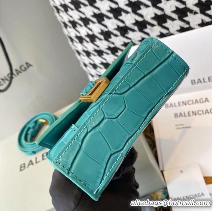 Top Quality Balenciaga WOMENS HOURGLASS MINI TOP HANDLE BAG M8000 light blue