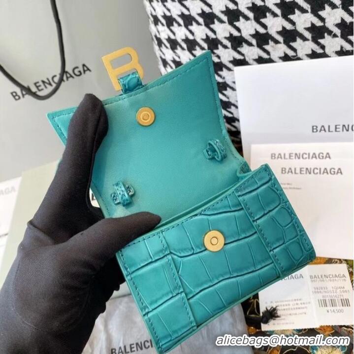 Top Quality Balenciaga WOMENS HOURGLASS MINI TOP HANDLE BAG M8000 light blue