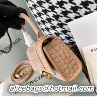 Unique Style Balenciaga WOMENS HOURGLASS MINI TOP HANDLE BAG M8000 apricot