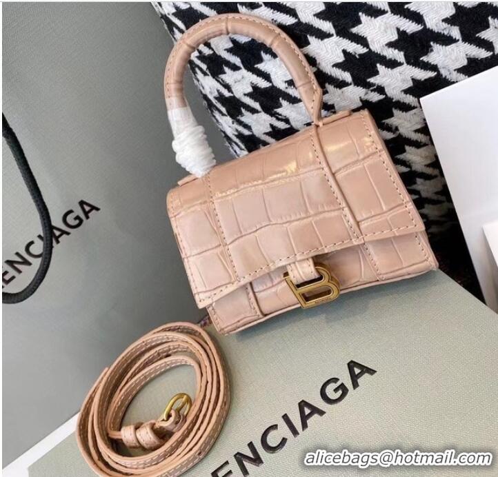 Unique Style Balenciaga WOMENS HOURGLASS MINI TOP HANDLE BAG M8000 apricot