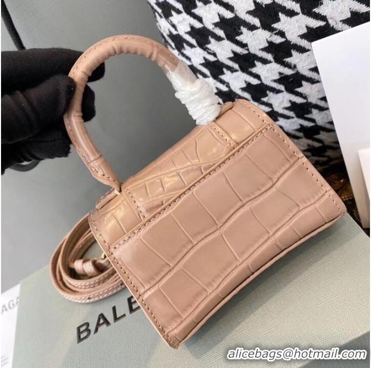 Unique Style Balenciaga WOMENS HOURGLASS MINI TOP HANDLE BAG M8000 apricot