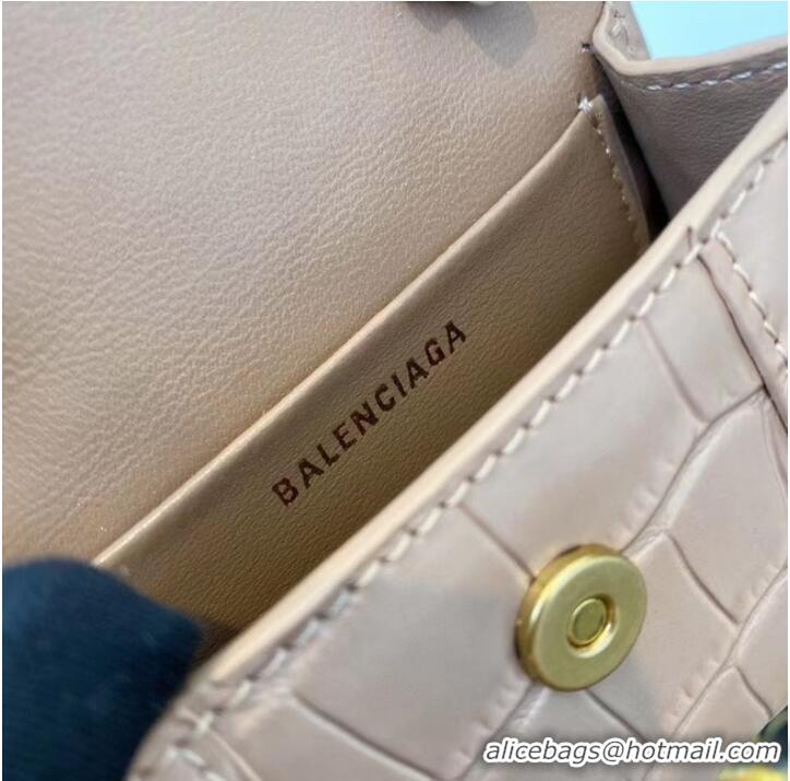 Unique Style Balenciaga WOMENS HOURGLASS MINI TOP HANDLE BAG M8000 apricot