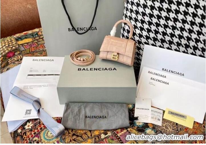 Unique Style Balenciaga WOMENS HOURGLASS MINI TOP HANDLE BAG M8000 apricot