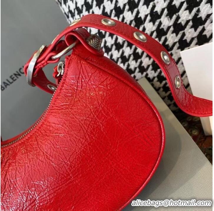 Fashion Discount Balenciaga WOMENS LE CAGOLE MEDIUM SHOULDER BAG IN RED 27541