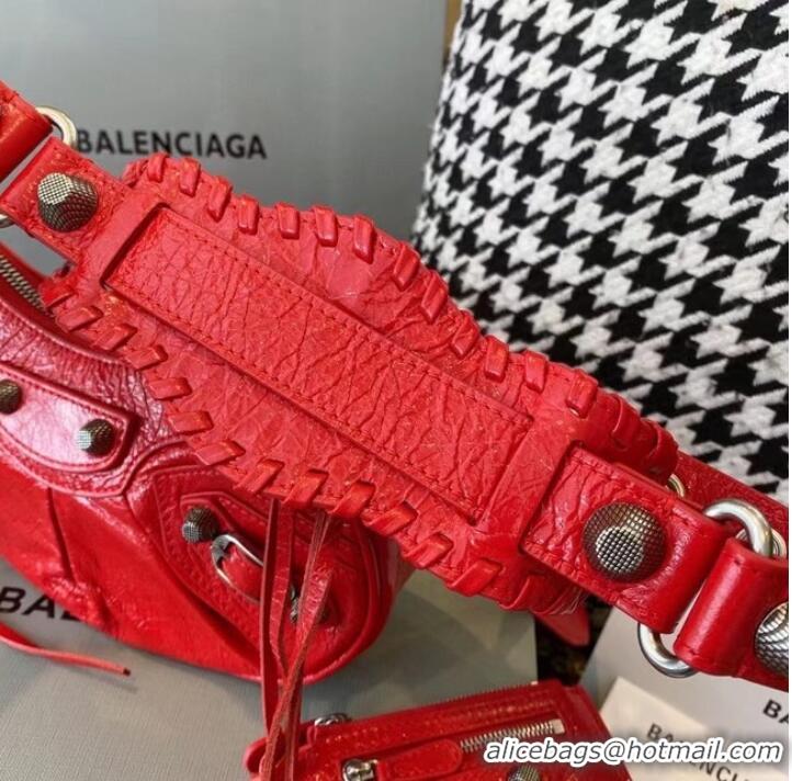 Fashion Discount Balenciaga WOMENS LE CAGOLE MEDIUM SHOULDER BAG IN RED 27541