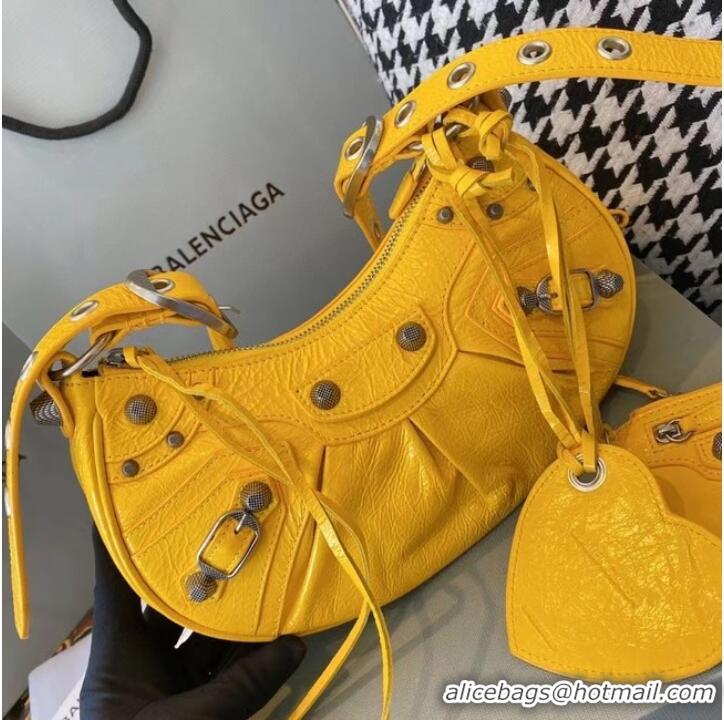 Promotional Balenciaga WOMENS LE CAGOLE MEDIUM SHOULDER BAG IN YELLOW 27541