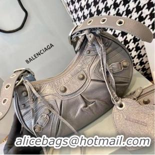 New Cheap Balenciaga WOMENS LE CAGOLE MEDIUM SHOULDER BAG IN GRAY 27541