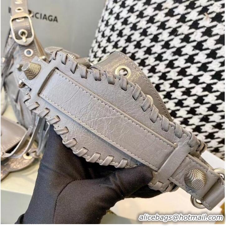 New Cheap Balenciaga WOMENS LE CAGOLE MEDIUM SHOULDER BAG IN GRAY 27541