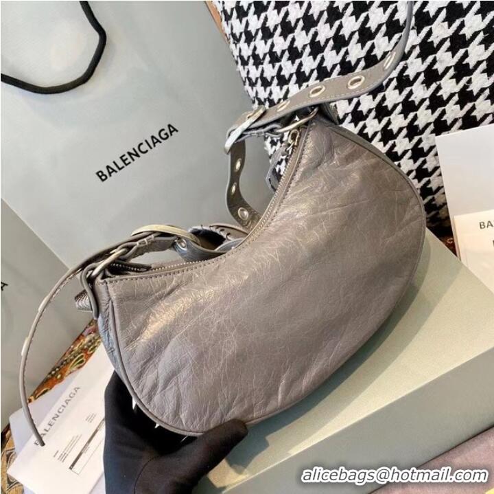 New Cheap Balenciaga WOMENS LE CAGOLE MEDIUM SHOULDER BAG IN GRAY 27541