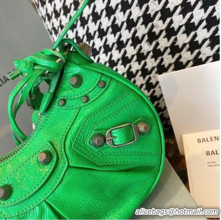 Buy Discount Balenciaga WOMENS LE CAGOLE MEDIUM SHOULDER BAG IN GREEN 27541