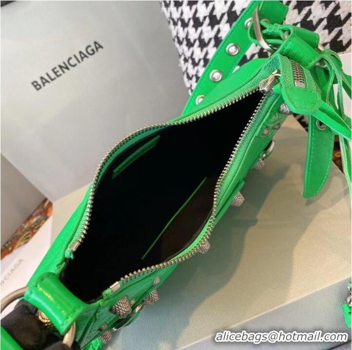 Buy Discount Balenciaga WOMENS LE CAGOLE MEDIUM SHOULDER BAG IN GREEN 27541