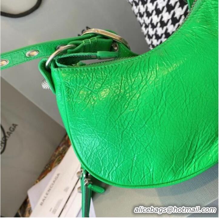 Buy Discount Balenciaga WOMENS LE CAGOLE MEDIUM SHOULDER BAG IN GREEN 27541