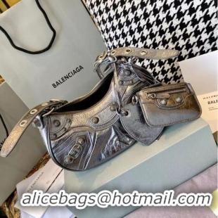 Buy Discount Balenciaga WOMENS LE CAGOLE MEDIUM SHOULDER BAG IN silver 27541