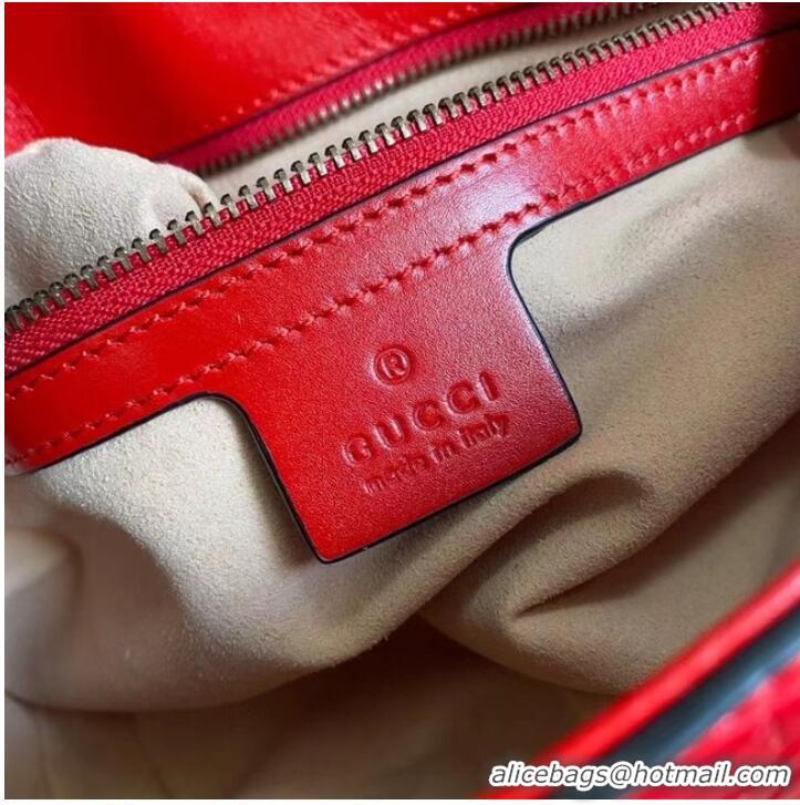 Top Grade Gucci GG Marmont crocodile small shoulder bag 443497 red