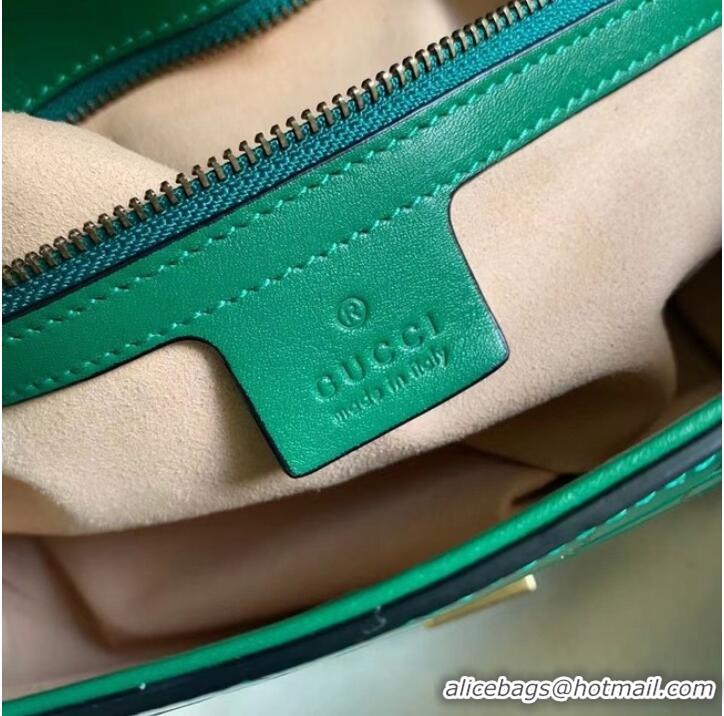 Original Cheap Gucci GG Marmont crocodile small shoulder bag 443497 green