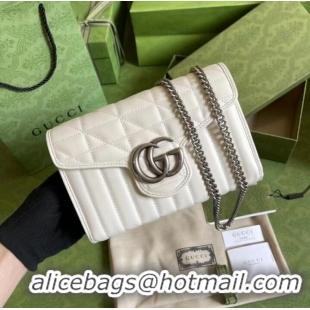 Top Quality Gucci GG Marmont matelasse mini bag 474575 White