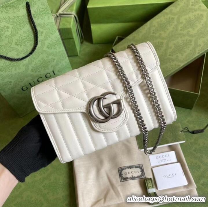 Top Quality Gucci GG Marmont matelasse mini bag 474575 White