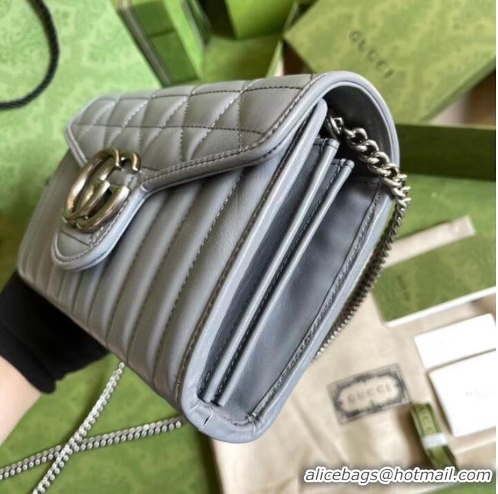 Discount Gucci GG Marmont matelasse mini bag 474575 gray