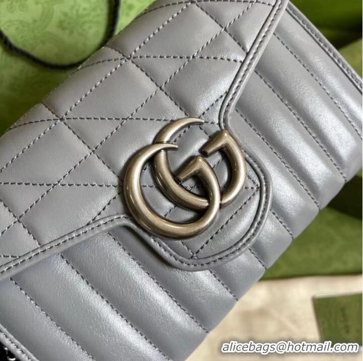 Discount Gucci GG Marmont matelasse mini bag 474575 gray