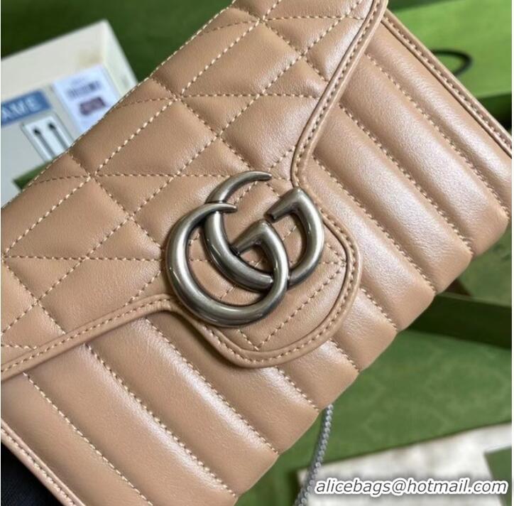 Low Price Gucci GG Marmont matelasse mini bag 474575 Rose beige