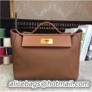 Unique Grade Hermes Kelly Original togo Leather Tote Bag H2424 Brown