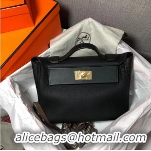 Free Classic Hermes Kelly Original togo Leather Tote Bag H2424 Black