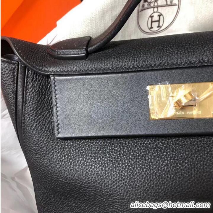 Free Classic Hermes Kelly Original togo Leather Tote Bag H2424 Black