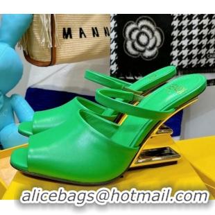 Top Quality Fendi First Calfskin High-Heel Sandals 8cm 082010 Green