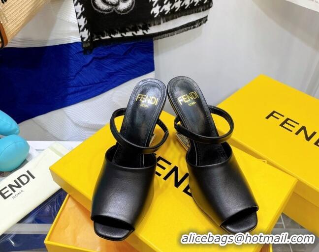 Luxury Fendi First Calfskin High-Heel Sandals 8cm 082010 Black