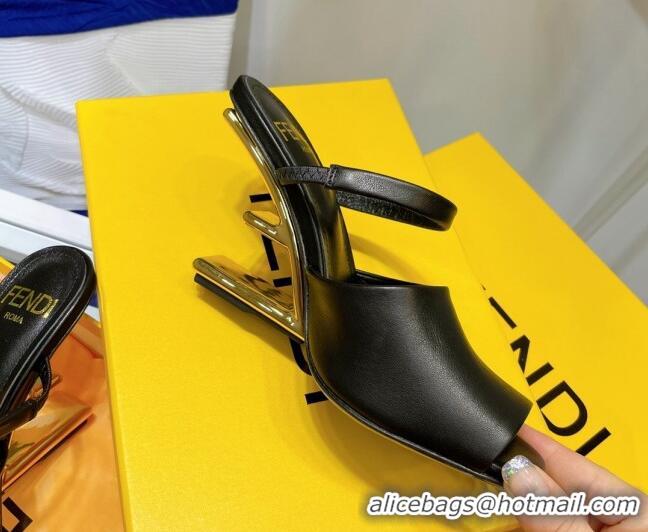 Luxury Fendi First Calfskin High-Heel Sandals 8cm 082010 Black