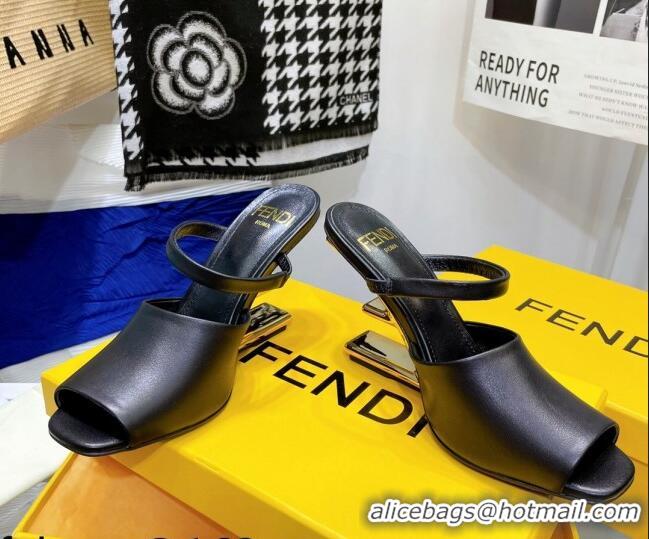 Luxury Fendi First Calfskin High-Heel Sandals 8cm 082010 Black