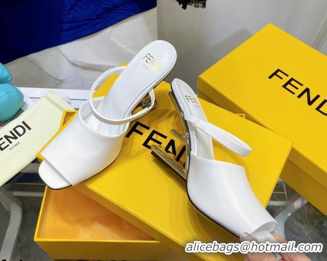 Luxury Fendi First Calfskin High-Heel Sandals 8cm 082010 White