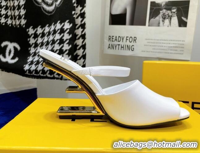 Luxury Fendi First Calfskin High-Heel Sandals 8cm 082010 White