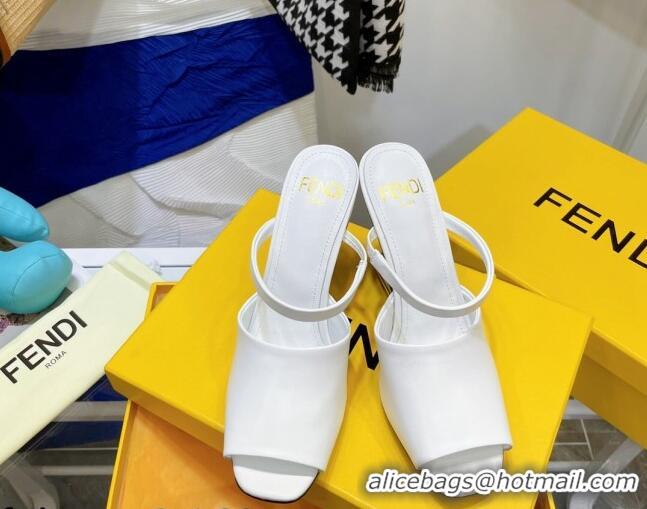 Luxury Fendi First Calfskin High-Heel Sandals 8cm 082010 White