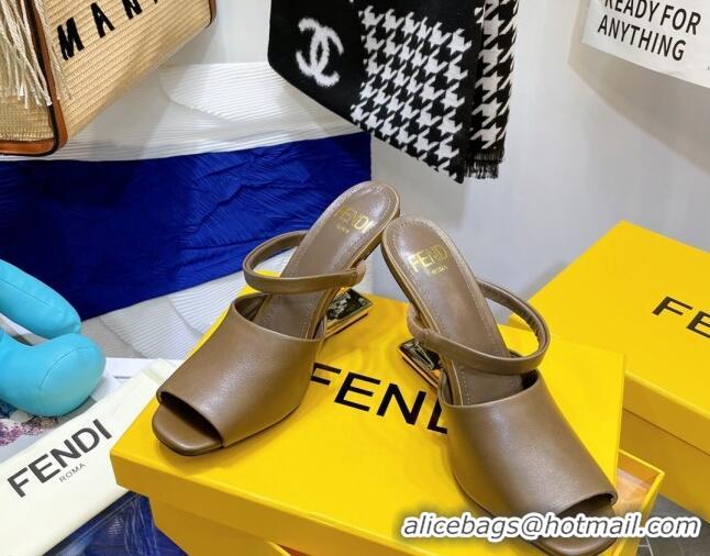 Top Sale Fendi First Calfskin High-Heel Sandals 8cm Brown 082014