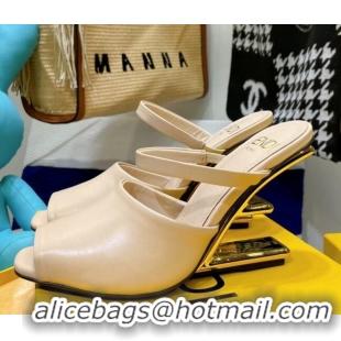 Popular Fendi First Calfskin High-Heel Sandals 8cm Light Pink 082015