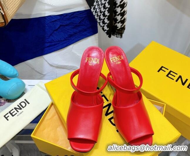 New Design Fendi First Calfskin High-Heel Sandals 8cm Red 082016