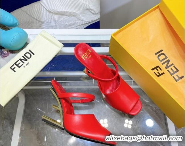 New Design Fendi First Calfskin High-Heel Sandals 8cm Red 082016